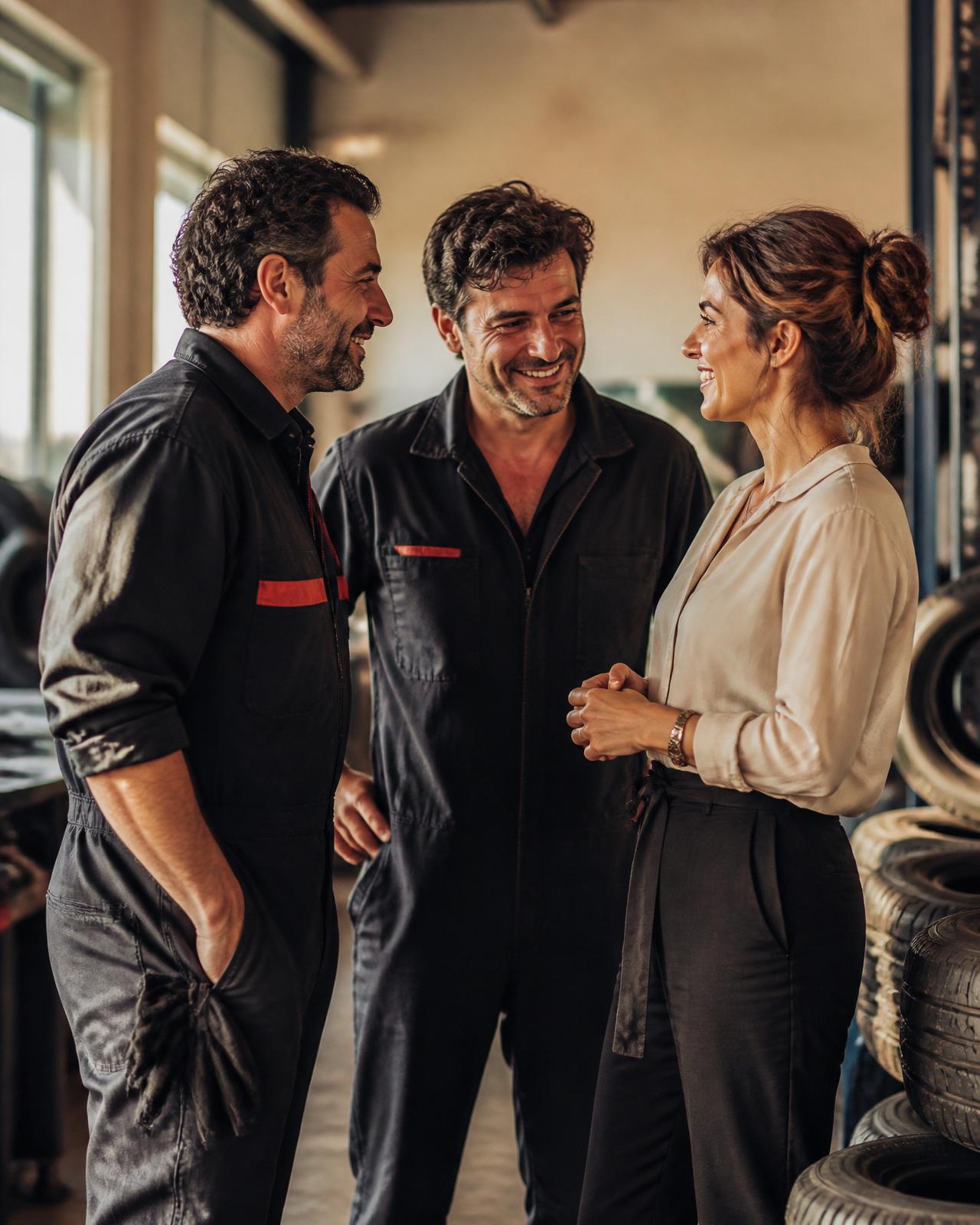 La squadra Auto Center in officina