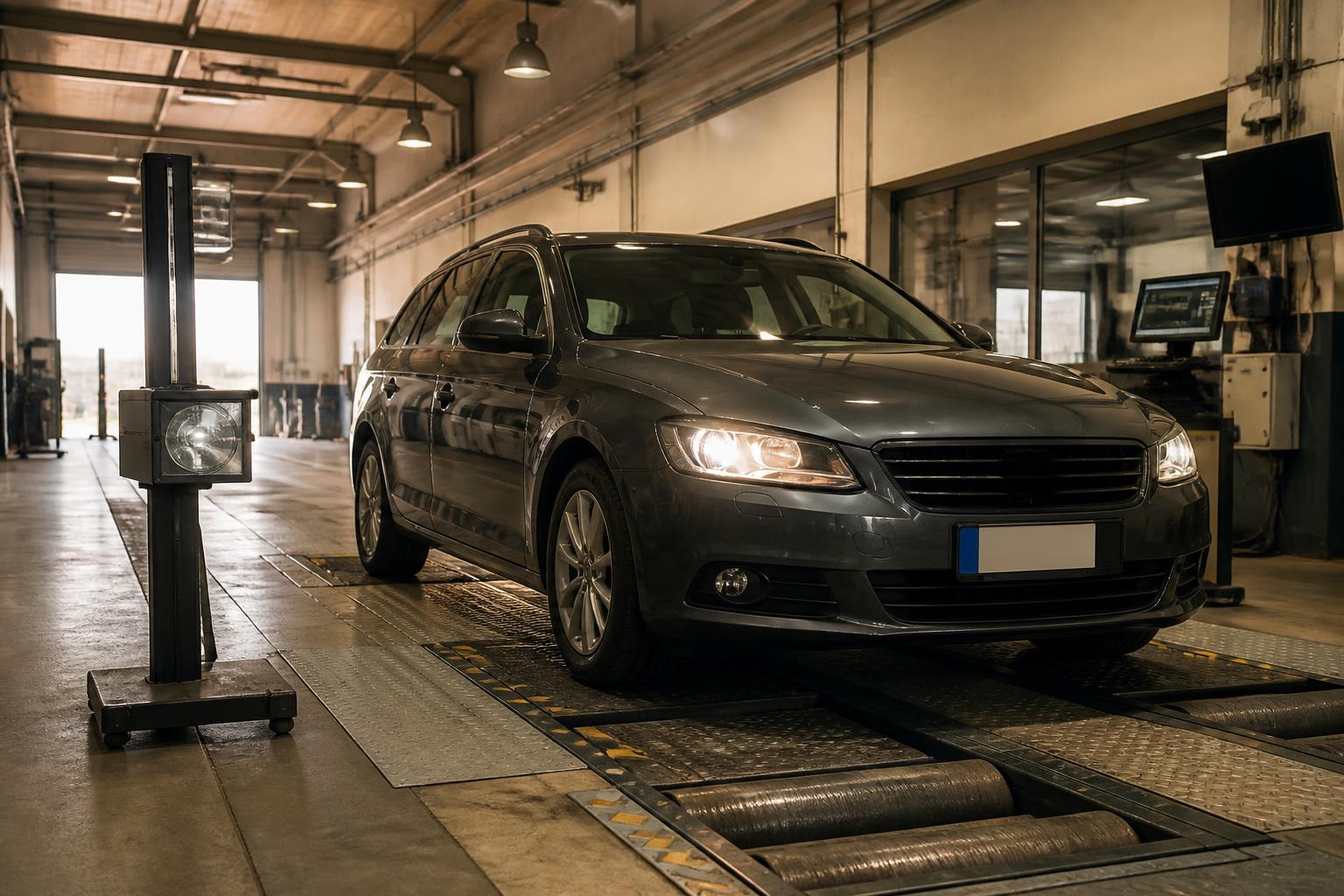 Auto in linea di revisione